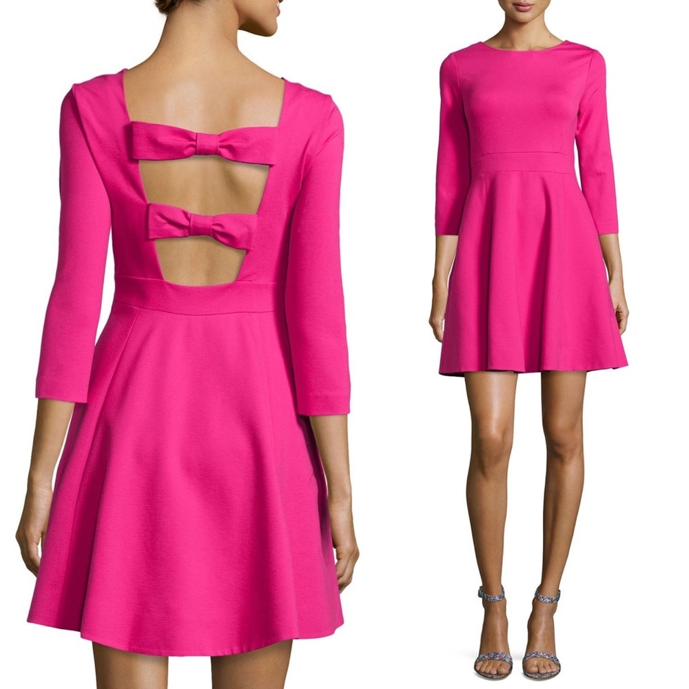 Kate Spade Ponte Flirty Bow Back Dress Sweetheart Pink Size 4